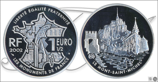 Francia - 2002 - Monedas euros en plata - Proof - PROOF - 1,50  2002 / Monte San Miguel / 22,2 gr. plata / En estuche