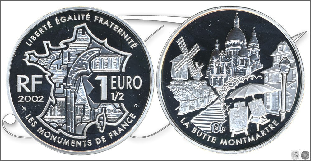 Francia - 2002 - Monedas euros en plata - Proof - PROOF - 1,50  2002 / Montmartre / 22,2 gr. plata / En estuche