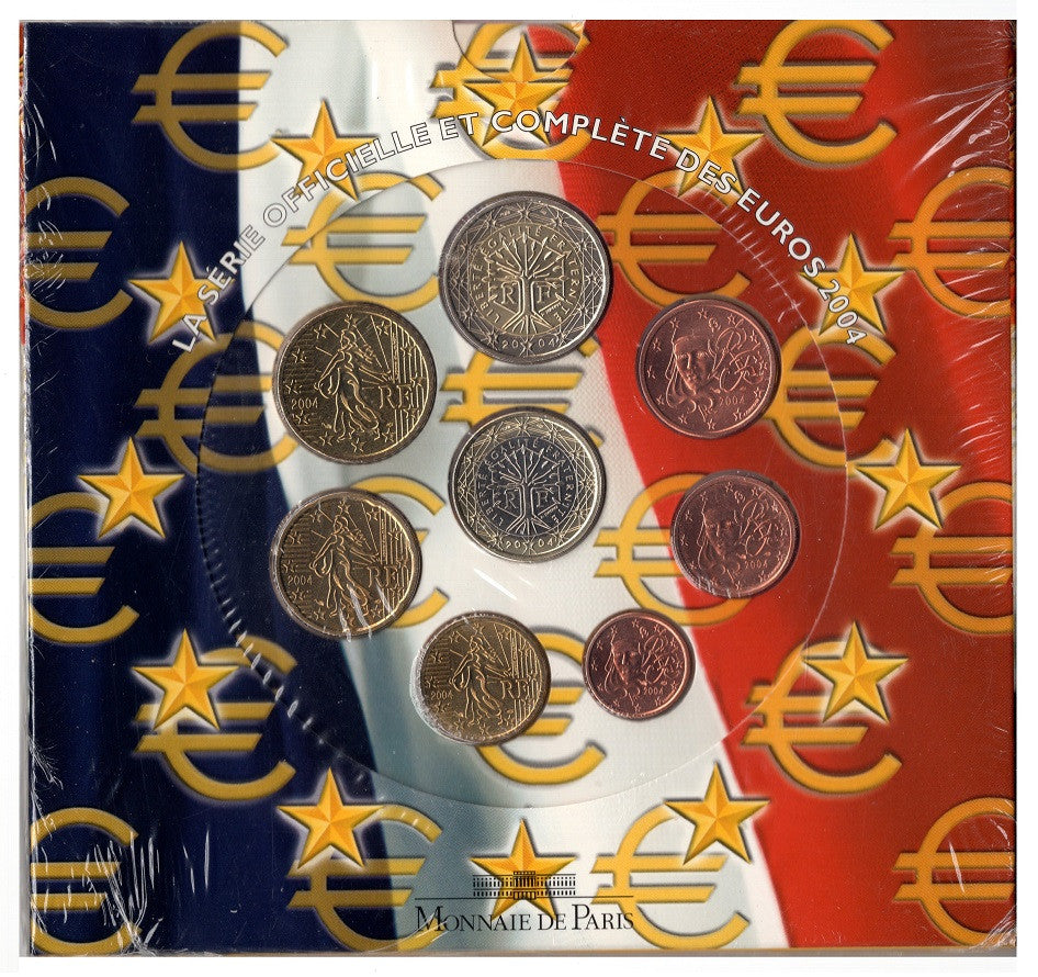 Francia - 2004 - Monedas Euros en cartera oficial - FDC / MS - Cartera 2004 (8 monedas)