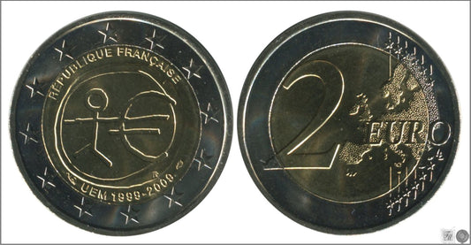 Francia - 2009 - Monedas Euros circulación - S/C / UNC - 2 € Año 2009 / 10 Aniv. Euro EMU