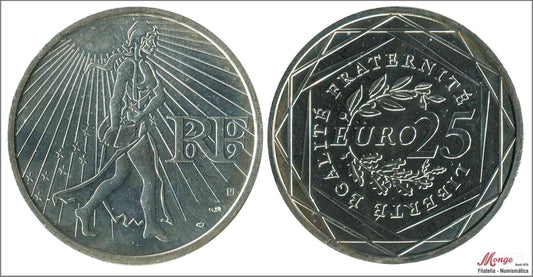 Francia - 2009 - Monedas euros en plata - S/C / UNC - 25 € año 2009 / Sembradora