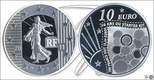 Francia - 2011 - Monedas euros en plata - PROOF - 10 € Año 2011 / Sembradora / En estuche