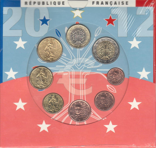 Francia - 2012 - Monedas Euros en cartera oficial - FDC / MS - Cartera año 2012 (8 monedas)