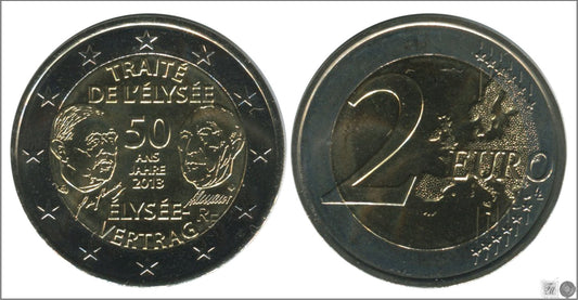 Francia - 2013 - Monedas Euros circulación - S/C / UNC - 2 € Año 2013 / 50 Aniversario Tratado del Eliseo