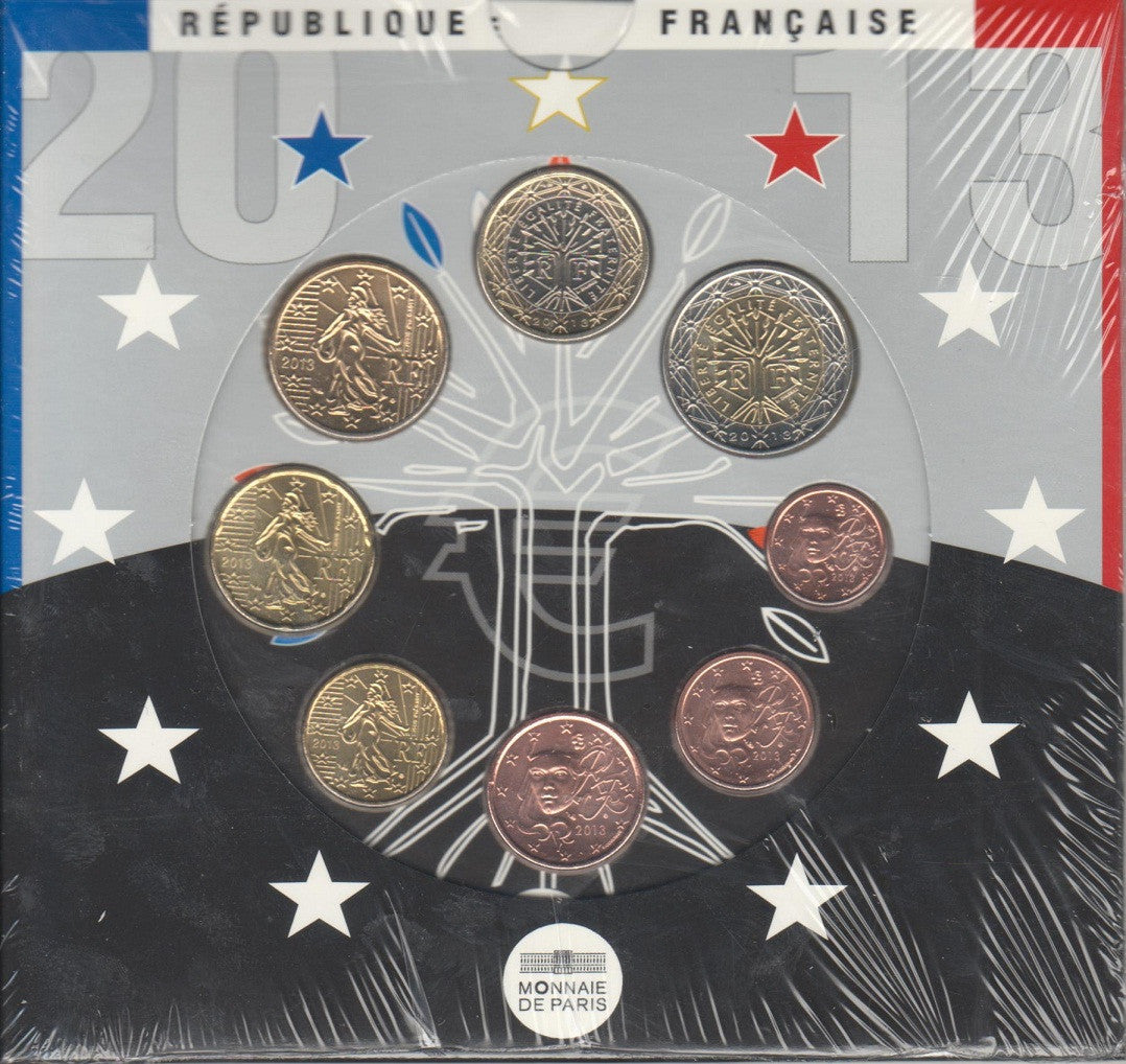 Francia - 2013 - Monedas Euros en cartera oficial - FDC / MS - Cartera año 2013 (8 monedas)