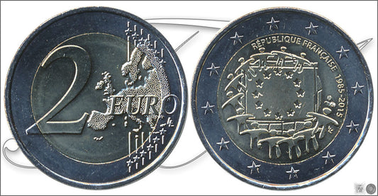 Francia - 2015 - Monedas Euros circulación - S/C / UNC - 2 € Año 2015 / 30 Aniv. Bandera UE