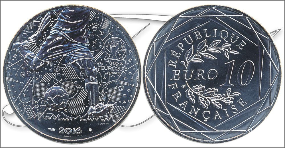 Francia - 2016 - Monedas euros en plata - FDC / MS - 10 € Año 2016 / Eurocopa 2016