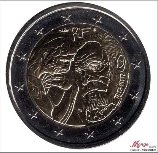 Francia - 2017 - Monedas Euros circulación - S/C / UNC - 2 € Año 2017 / 100 Anv muerte de Auguste Rodin