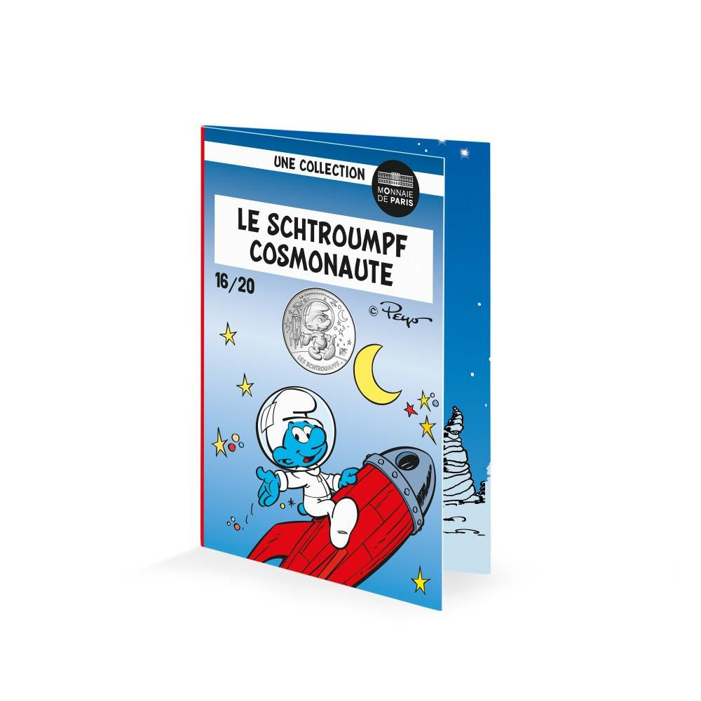 Francia - 2020 - Monedas euros en plata - FDC / MS - 10€ 2020 N 16 El Pitufo cosmonauta Le Schtroumpf Cosmonaute