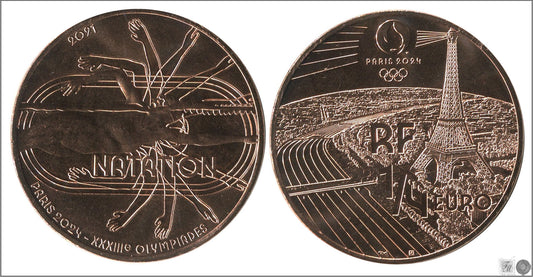 Francia - 2021 - Monedas Euros circulación - S/C / UNC - 1/4 de € Año 2021 / Natacion 2024