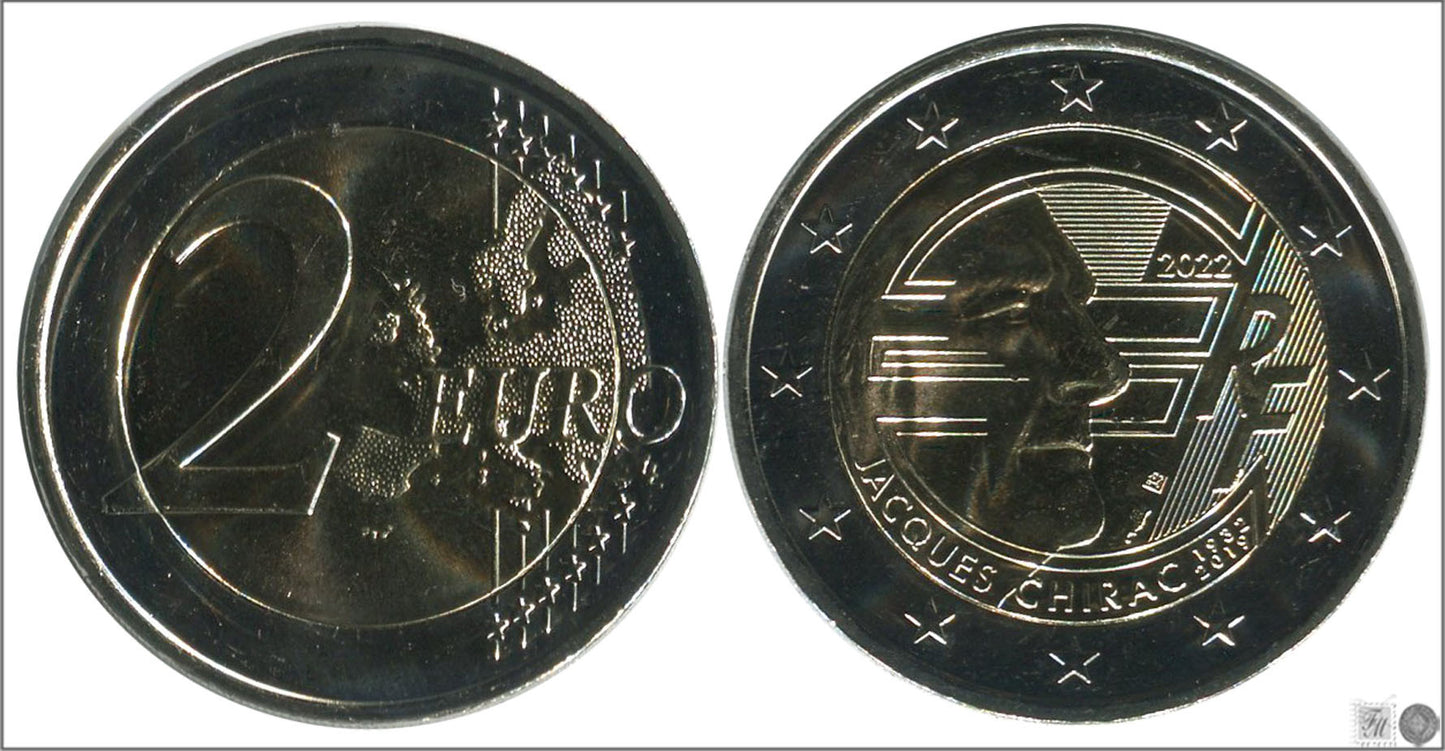 Francia - 2022 - Monedas Euros circulación - S/C / UNC - 2 € Año 2022 / Jacques Chirac