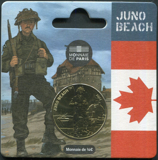 Francia - 2024 - Monedas Euros circulación - S/C / UNC - 1/4 € Año 2024 / Canada - Juno Beach