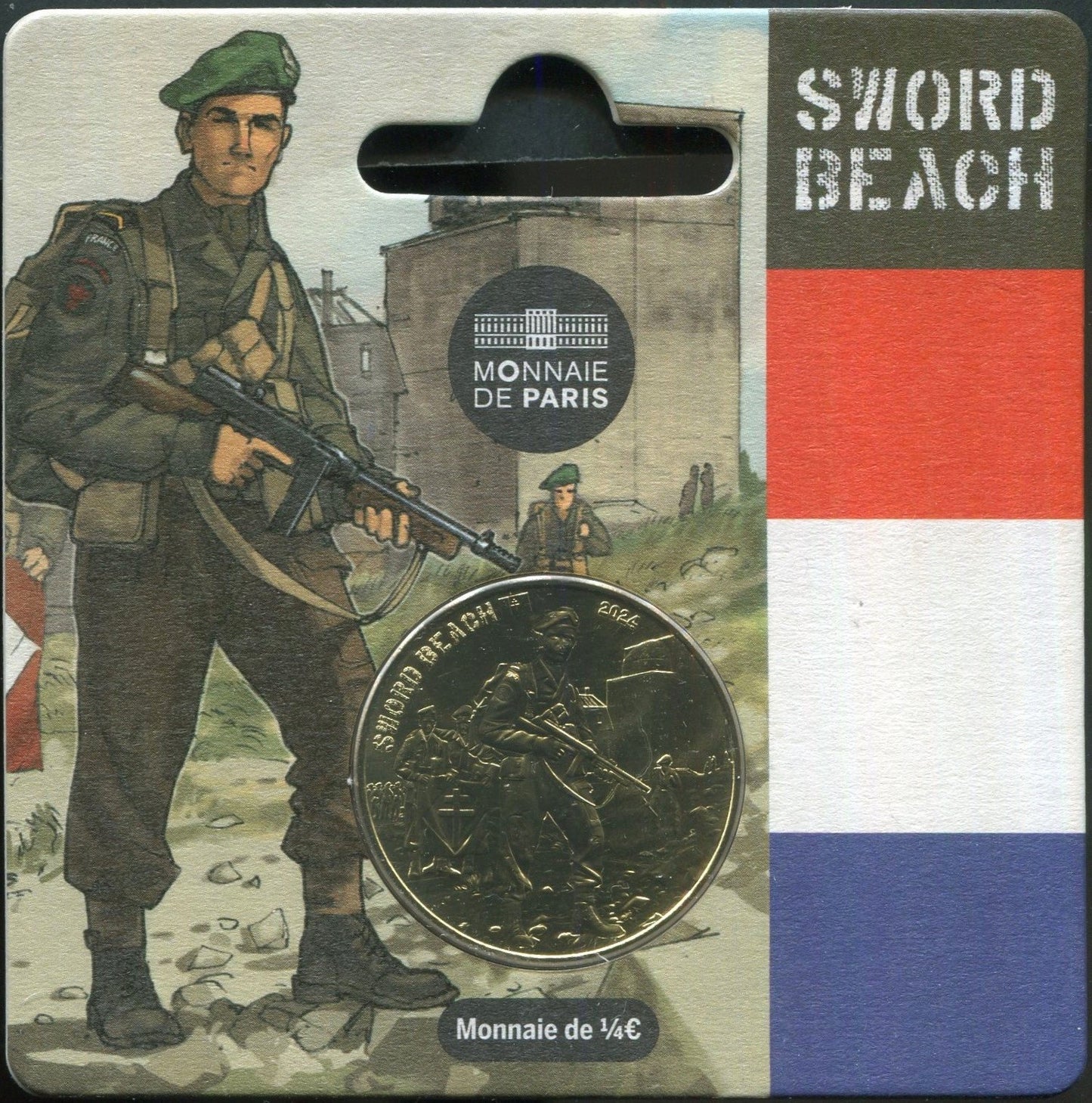 Francia - 2024 - Monedas Euros circulación - S/C / UNC - 1/4 € Año 2024 / Francia - Sword Beach