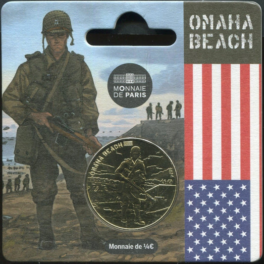 Francia - 2024 - Monedas Euros circulación - S/C / UNC - 1/4 € Año 2024 / USA - Omaha Beach