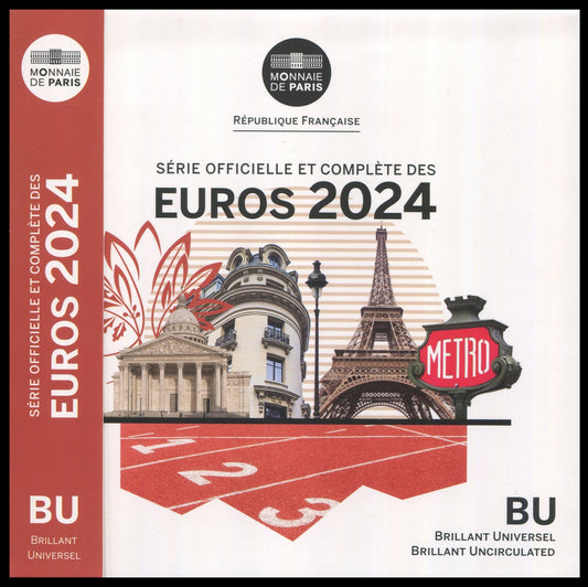 Francia - 2024 - Monedas Euros en cartera oficial - FDC / MS - Cartera año 2024 (8 monedas)