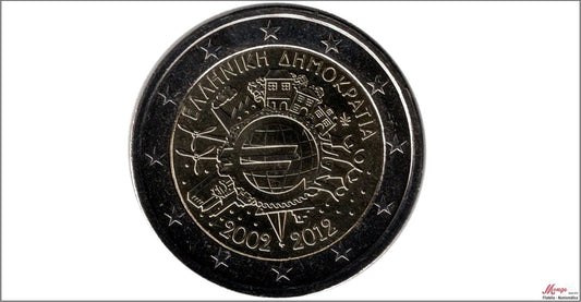 Grecia - 2012 - Monedas Euros circulación - S/C / UNC - 2 € Año 2012 / X Aniversario Euro