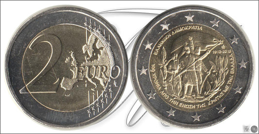 Grecia - 2013 - Monedas Euros circulación - S/C / UNC - 2 € Año 2013 / 100 Anv de la union con Creta