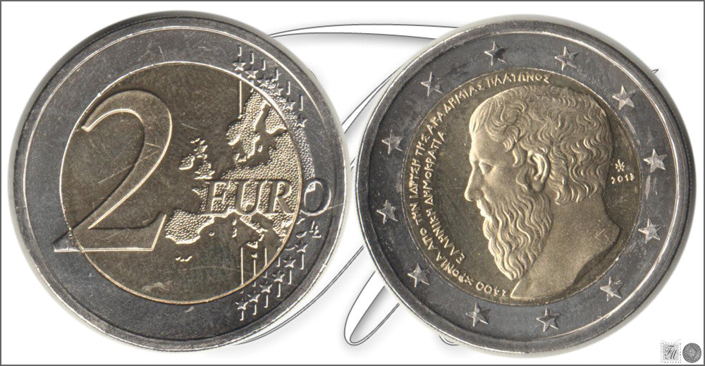 Grecia - 2013 - Monedas Euros circulación - S/C / UNC - 2 € Año 2013 / 2400 Anv de la Academia Platon