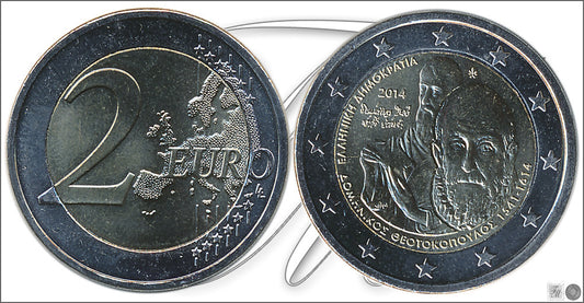 Grecia - 2014 - Monedas Euros circulación - S/C / UNC - 2 € Año 2014 / El Greco