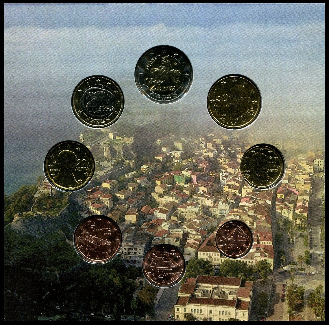 Grecia - 2023 - Monedas Euros en cartera oficial - FDC / MS - Cartera año 2023 (8 monedas)