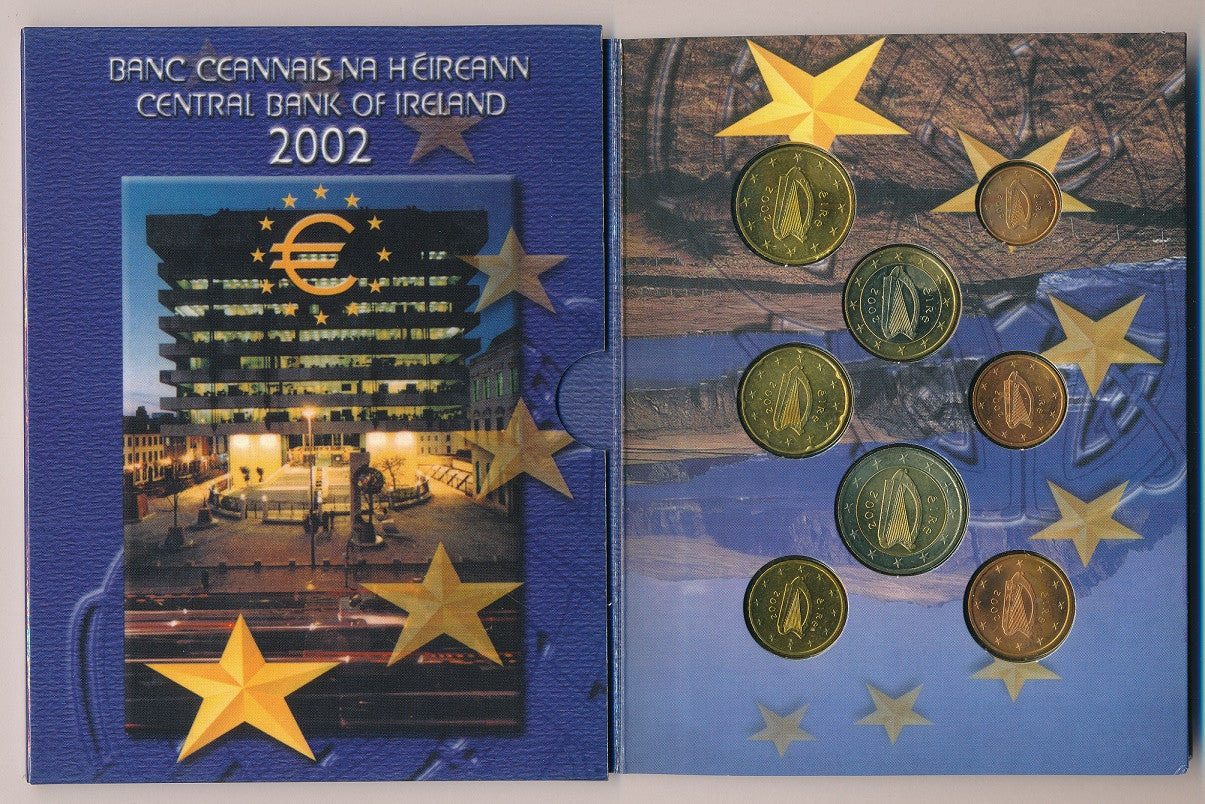 Irlanda - 2002 - Monedas Euros en cartera oficial - FDC / MS - Cartera 2002 (8m)