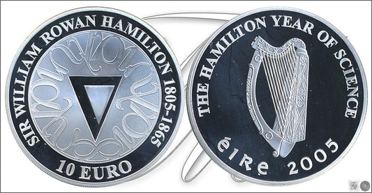 Irlanda - 2005 - Monedas euros en plata - S/C / UNC - 10 € año 2005 Hamilton / En estuche