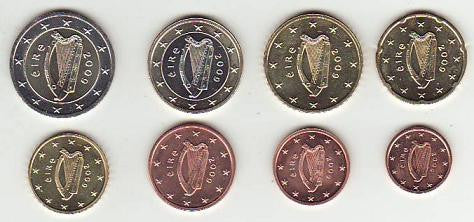 Irlanda - 2009 - Monedas Euros circulación - S/C / UNC - Año 2009 (8 monedas)