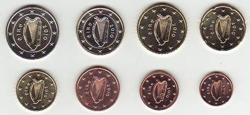 Irlanda - 2010 - Monedas Euros circulación - S/C / UNC - Año 2010 (8 monedas)