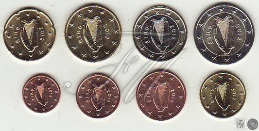 Irlanda - 2012 - Monedas Euros circulación - S/C / UNC - Año 2012 (8monedas)