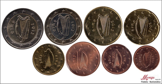 Irlanda - 2013 - Monedas Euros circulación - S/C / UNC - Año 2013 (8 monedas)