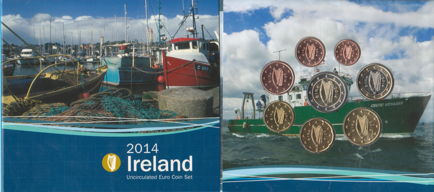 Irlanda - 2014 - Monedas Euros en cartera oficial - FDC / MS - Cartera año 2014 (8 monedas)