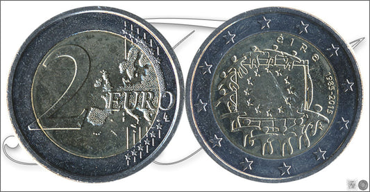 Irlanda - 2015 - Monedas Euros circulación - S/C / UNC - 2 € Año 2015 / 30 Aniv. Bandera UE