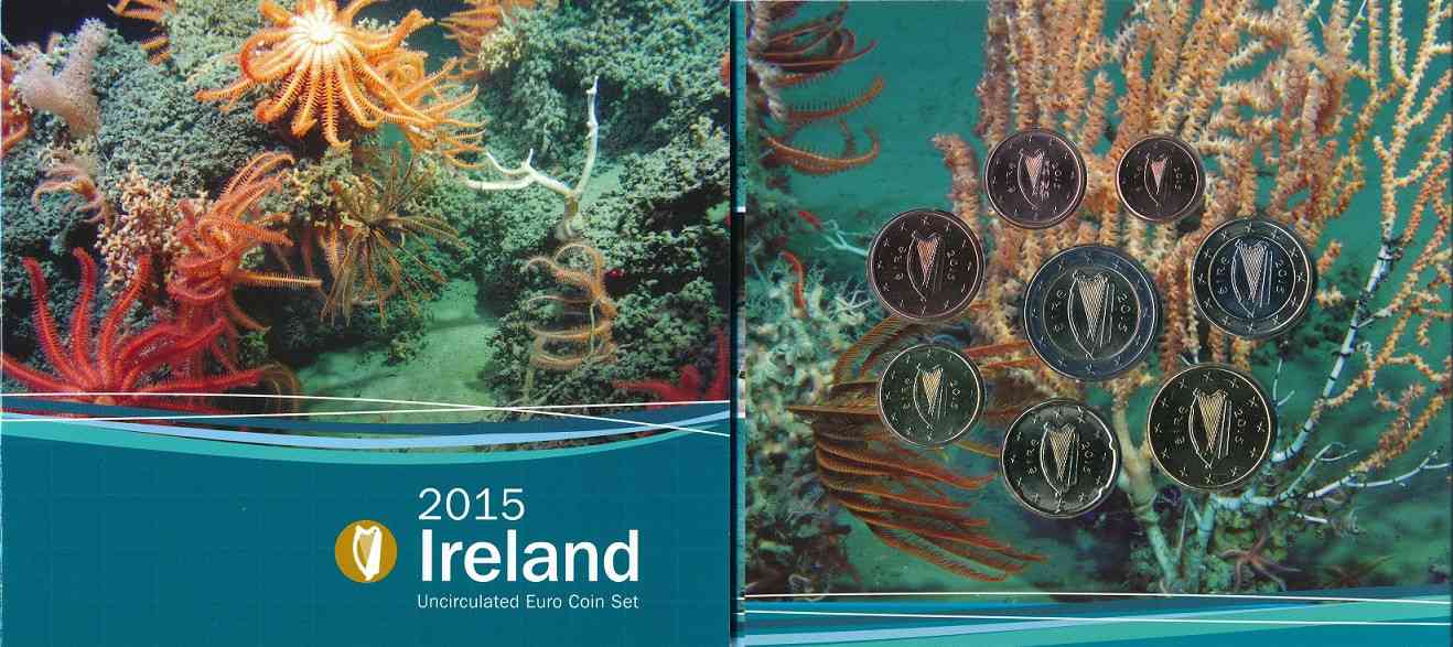 Irlanda - 2015 - Monedas Euros en cartera oficial - FDC / MS - Cartera año 2015 (8 monedas)