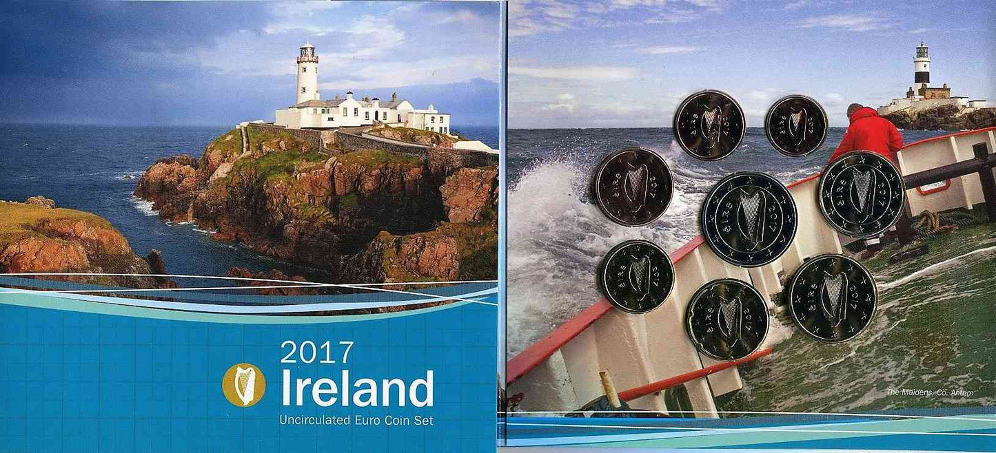 Irlanda - 2017 - Monedas Euros en cartera oficial - FDC / MS - Cartera año 2017 (8 monedas)