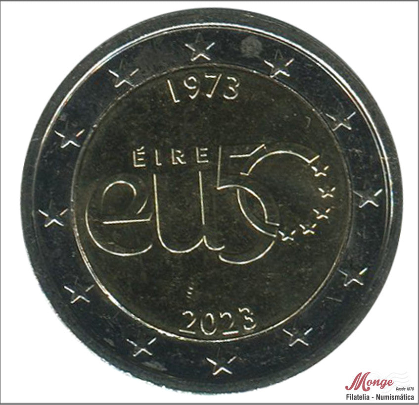 Irlanda - 2023 - Monedas Euros circulación - S/C / UNC - 2 € Año 2023 / 50 Años de Membresia en la Union Europea