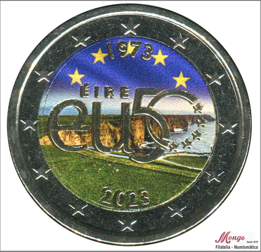 Irlanda - 2023 - Monedas Euros Color - S/C / UNC - 2 € Año 2023 / 50 Años de Membresia en la Union Europea