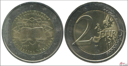 Italia - 2007 - Monedas Euros circulación - S/C / UNC - 2 € año 2007 / 50 Aniv. tratado Roma