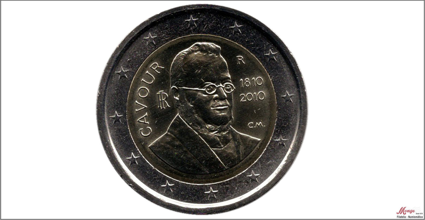 Italia - 2010 - Monedas Euros circulación - S/C / UNC - 2 € Año 2010 / Camillo Benso, Conde de Cavour