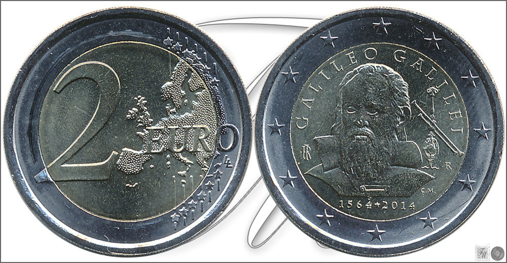 Italia - 2014 - Monedas Euros circulación - S/C / UNC - 2 € Año 2014 / Galileo