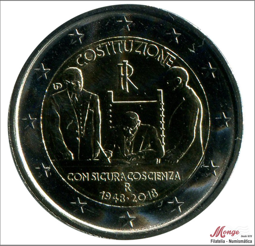 Italia - 2018 - Monedas Euros circulación - S/C / UNC - 2 € Año 2018 / 70º Aniversario de la Constitución italiana