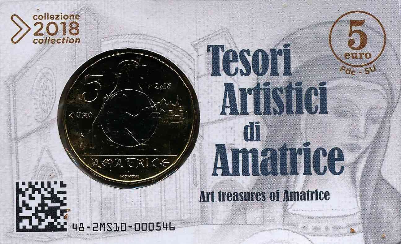 Italia - 2018 - Monedas Euros circulación - S/C / UNC - 5 € Año 2018 / Tesori di Amatrice