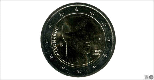 Italia - 2019 - Monedas Euros circulación - S/C / UNC - 2 € Año 2019 / Leonardo da Vinci