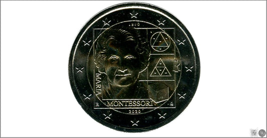 Italia - 2020 - Monedas Euros circulación - S/C / UNC - 2 € Año 2020 / 150Anv de Maria Montessori