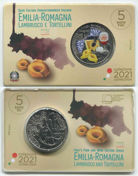 Italia - 2021 - Monedas Euros circulación - S/C / UNC - 5 € Año 2021 / Tortellino - Emilia Romagna