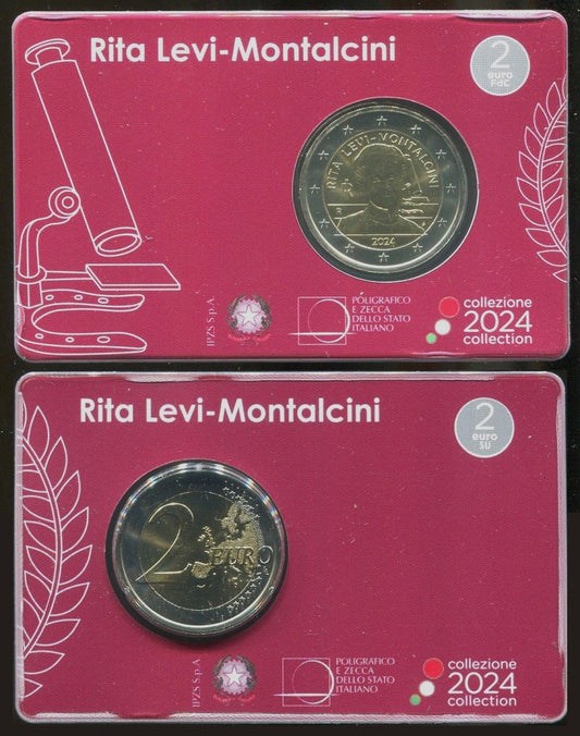 Italia - 2024 - Monedas Euros circulación - S/C / UNC - 2 € Año 2024 / Rita Levi Montalcini en coin cart