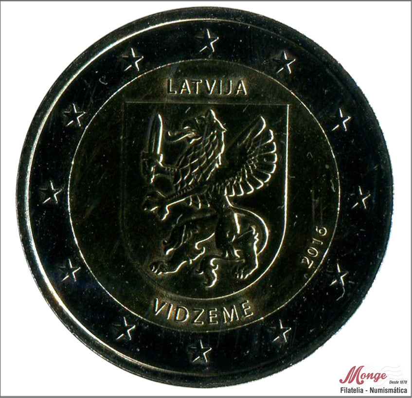 Letonia - 2016 - Monedas Euros circulación - S/C / UNC - 2 € Año 2016 / Vidzeme