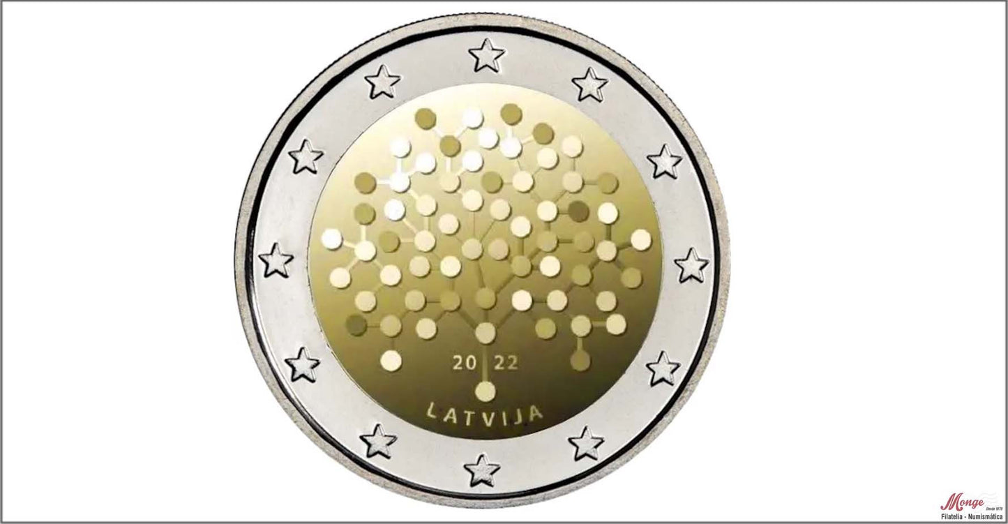 Letonia - 2022 - Monedas Euros circulación - S/C / UNC - 2 € año 2022 / Educacion Financiera