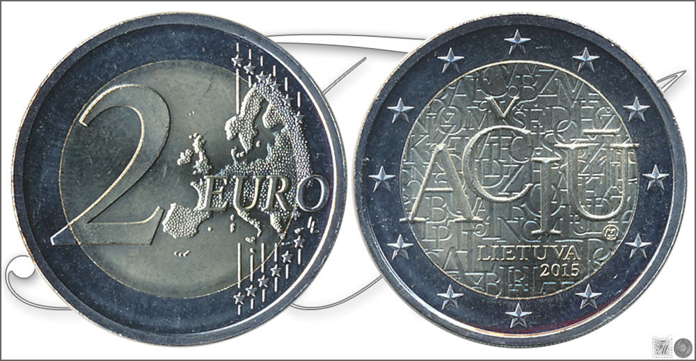 Lituania - 2015 - Monedas Euros circulación - S/C / UNC - 2 € Año 2015 / ACIU / Idioma lituano