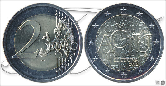 Lituania - 2015 - Monedas Euros circulación - S/C / UNC - 2 € Año 2015 / ACIU / Idioma lituano