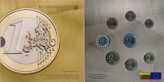 Lituania - 2015 - Monedas Euros en cartera oficial - FDC / MS - Año 2015 (8 monedas)